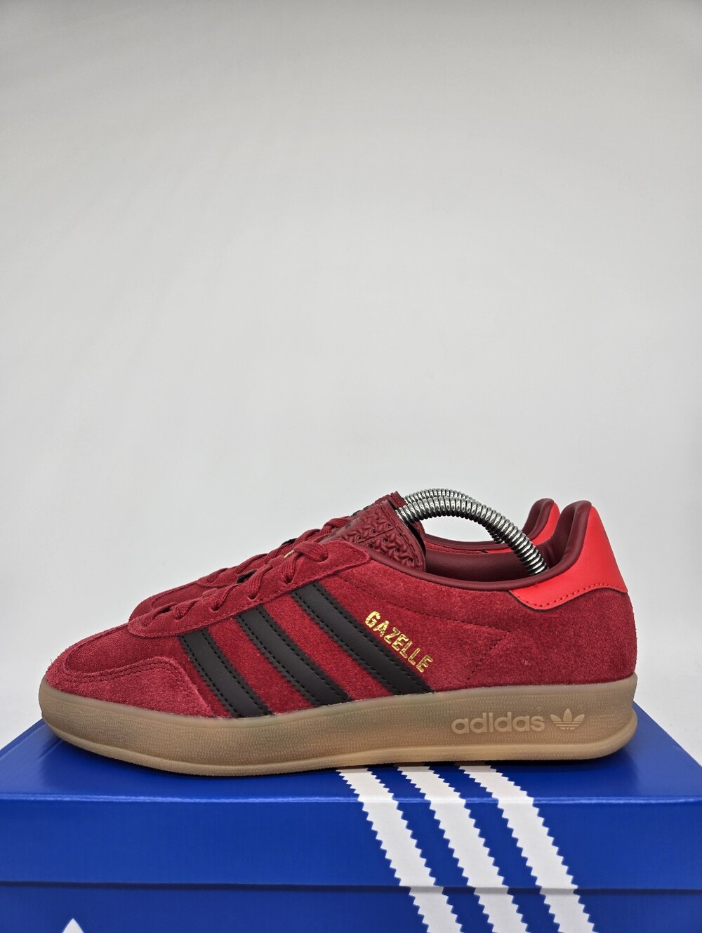 adidas Gazelle Indoor J IH6448 Team Victory Red Aurora Coffee Shoes Size 6.5